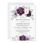 Eggplant Purple Plum Ivory White Floral Wedding