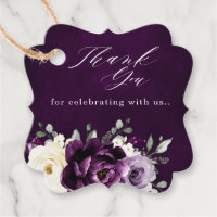 Eggplant Purple Plum Ivory White Wedding Thank you