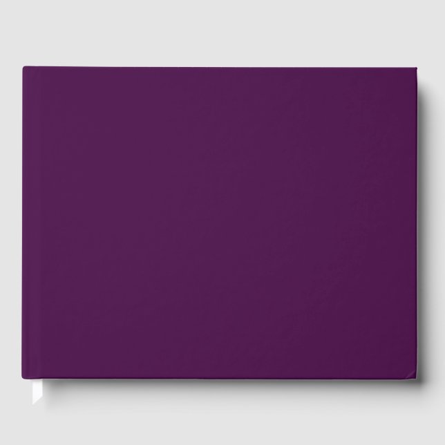 Eggplant Purple Solid Color Guest Book (Front)