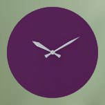 Eggplant Purple Solid Color Large Clock<br><div class="desc">Eggplant Purple Solid Color</div>