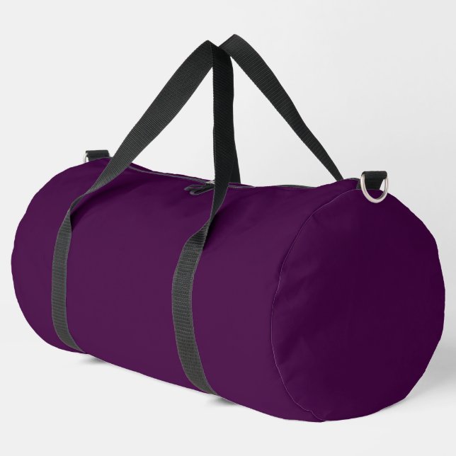 Eggplant Purple Solid Colour Duffle Bag (Left Corner)