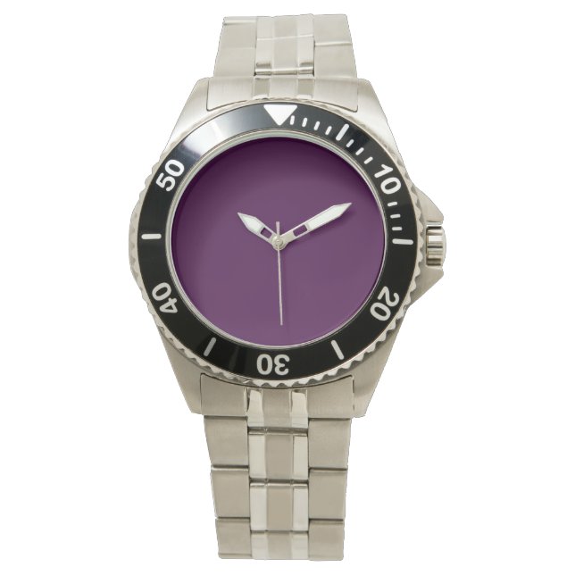 Eggplant Purple Solid Colour Watch (Front)