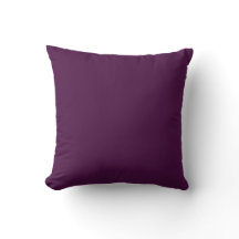 Eggplant Purple Solid Plain Throw Pillow