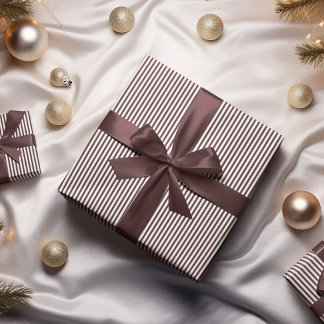 Eggplant Purple Stripes Pattern Wrapping Paper