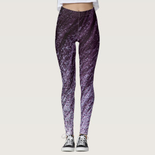 Eggplant Purple to Lavender Ombre Glitter Leggings