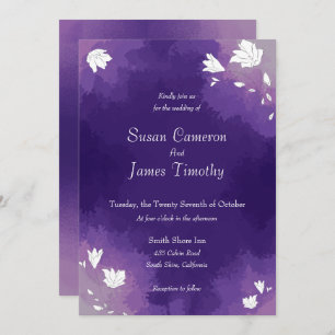 Eggplant Purple watercolor Wedding Invitation