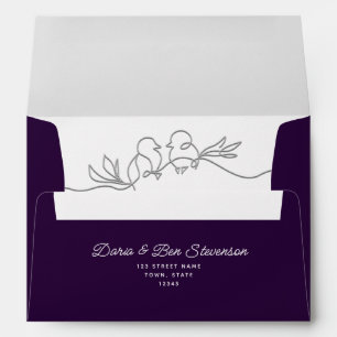 Eggplant Purple Wedding Envelope