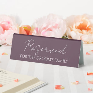 Eggplant Reserved for Groom's Family Wedding