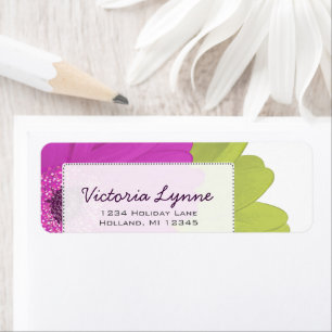 Eggplant Roses Return Address Label
