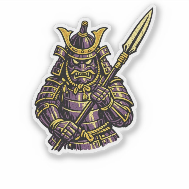 Eggplant Samurai — Funny Vegetable Warrior Full  (Front)