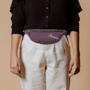 Eggplant Stylised Bridesmaid Name Bum Bags