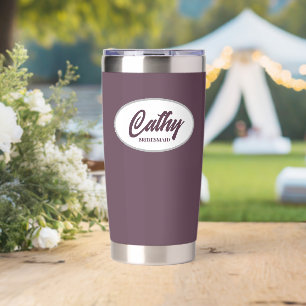 Eggplant Stylised Wedding Bridesmaid Name Insulated Tumbler