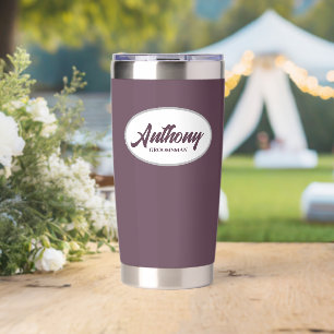 Eggplant Stylised Wedding Groomsman Insulated Tumbler
