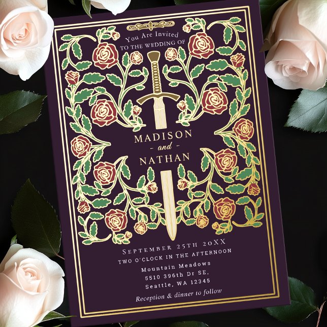 Eggplant Sword Floral Mediaeval Fantasy Wedding  (Creator Uploaded)