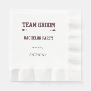 Eggplant Team Groom Bachelor Party Napkin