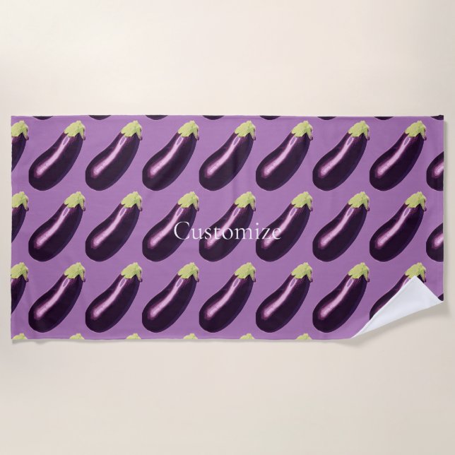 Eggplant Thunder_Cove  Beach Towel (Front)