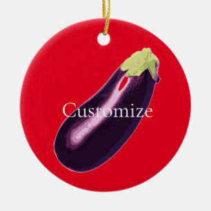 Eggplant Thunder_Cove Ceramic Tree Decoration