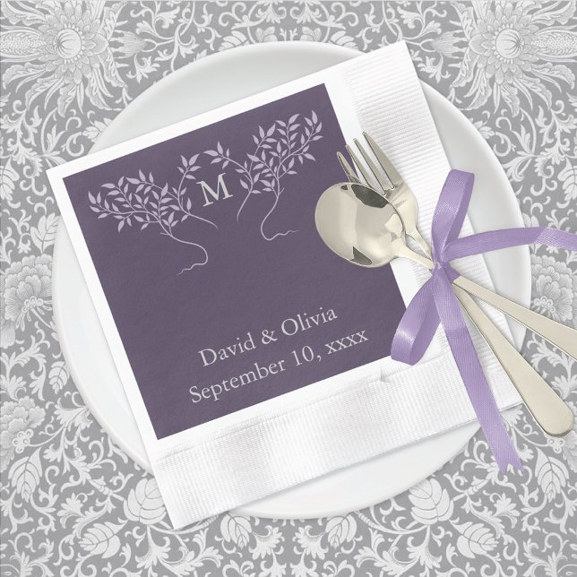 Eggplant Tree of Life Wedding Napkin (Creator Uploaded)