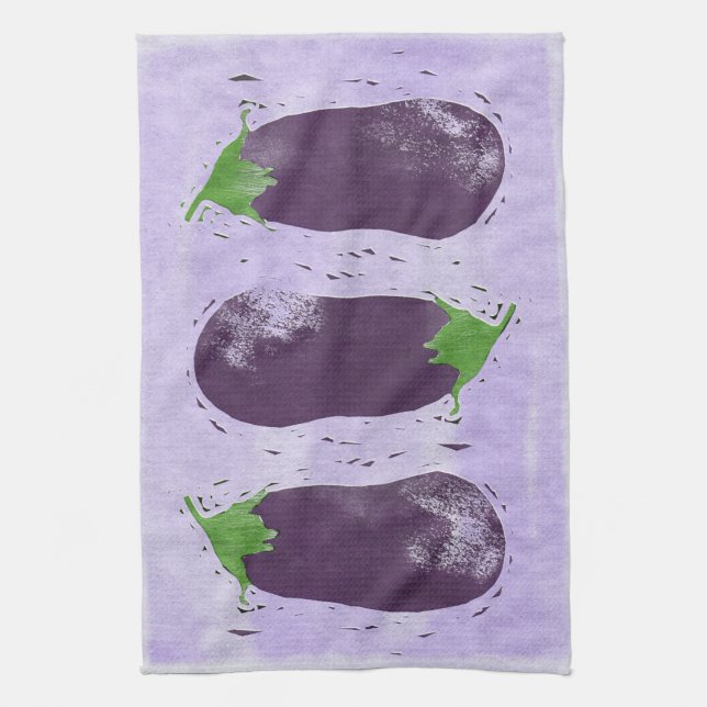 Eggplants Tea Towel (Vertical)
