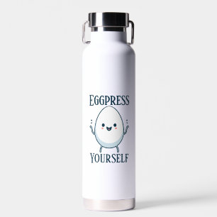 Eggpress Yourself" Funny Pun Water Bottle