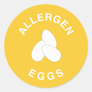 Eggs Allergen Warning Classic Round Sticker