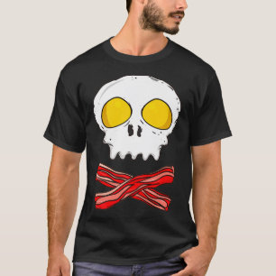 Eggs and Bacon Keto Diet Breakfast Pirate Skull P T-Shirt