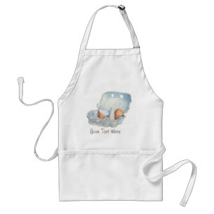 Eggs and broken eggshell in egg box still life art standard apron