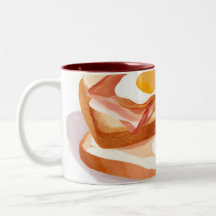 Eggs bacon and toast Two-Tone coffee mug