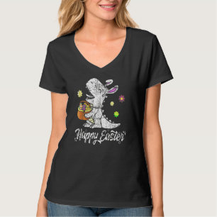 Eggs Basket Bunny Rex Dinosaur Happy Easter Day Gr T-Shirt