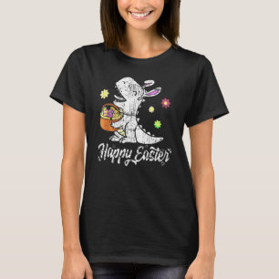 Eggs Basket Bunny T Rex Dinosaur Happy Easter Day  T-Shirt