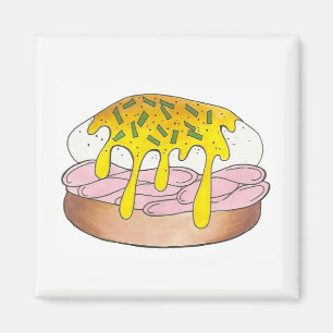 Eggs Benedict Breakfast Diner Food Foodie Ham Magnet
