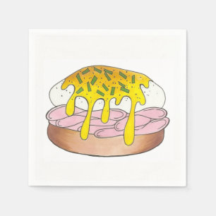 Eggs Benedict Breakfast Kitchen Food Foodie Ham Napkin
