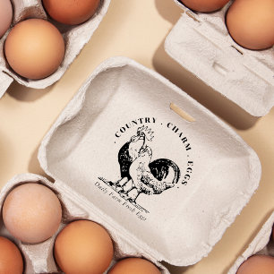 Eggs Carton Family Farm Country Signature  Rubber Stamp