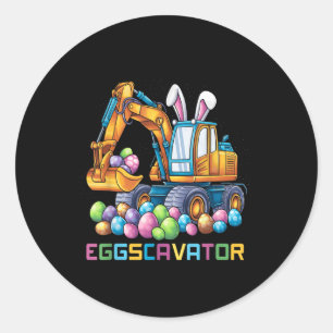 Eggs-cavator Easter Bunny Eggs Toddler Boys Kids E Classic Round Sticker