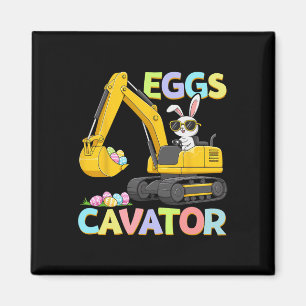 Eggs Cavator Easter Bunny Excavator Funny Rabbit B Magnet