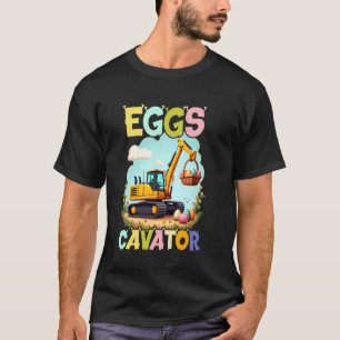 Eggs-Cavator Easter Bunny Excavator Kids Girls Tod T-Shirt