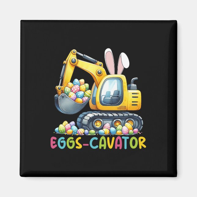 Eggs-cavator Easter Bunny Excavator Toddler Boys E Magnet (Front)