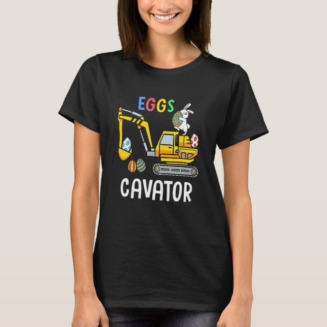 Eggs Cavator Happy Easter Bunny Cute Boys Girls Ki T-Shirt (Front)