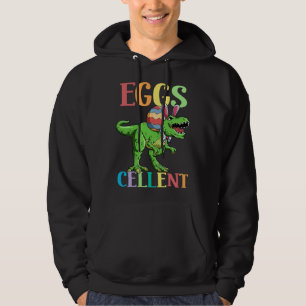Eggs Cellent Easter Rex Dinosaur Bunny Kids Dino B Hoodie