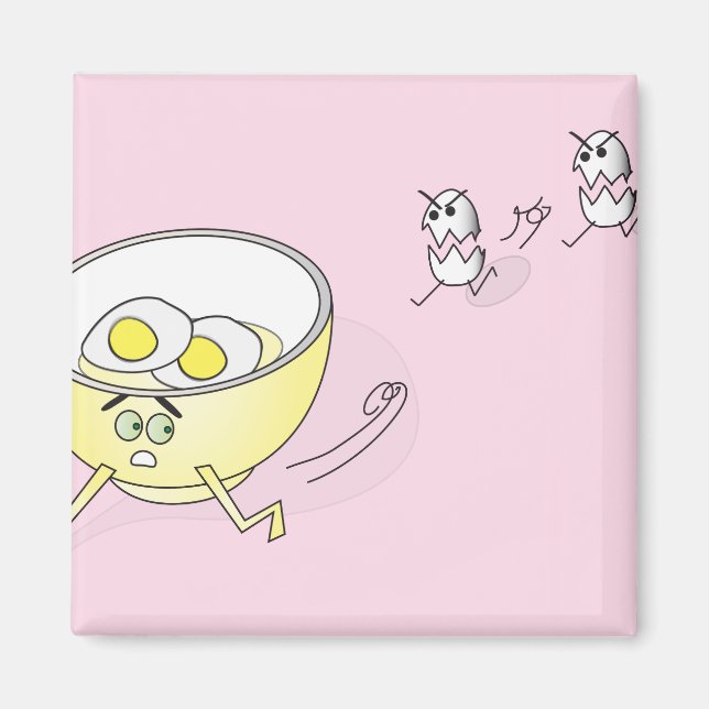 Eggs Chasing a Bowl Magnet (Front)