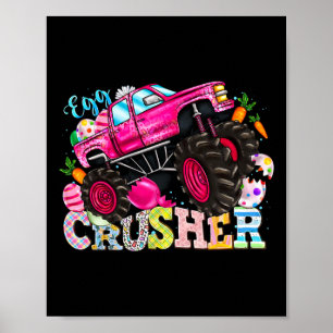 Eggs Crusher Easter Day Monster Truck Kids Spring Poster