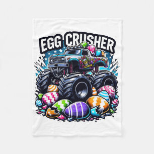 Eggs Crusher Easter Day Monster Truck Kids Toddler Fleece Blanket