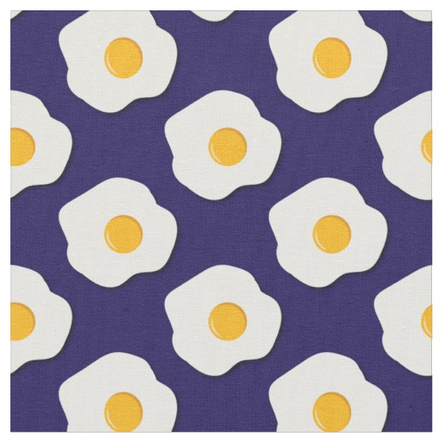 Eggs Cute Breakfast Kids Sunny Side Up Fabric (Close Up)