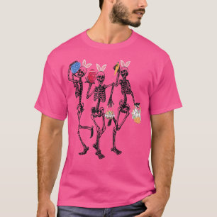Eggs Easter Day Skeletons Dancing Bunny Ear T-Shir T-Shirt