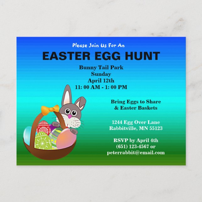 Eggs Easter Egg Hunt Budget Postcard Invite (Front)