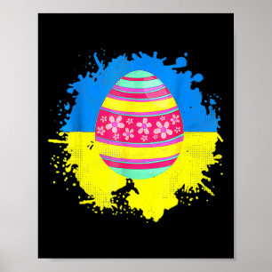 Eggs Easter Ukraine Flag Poster