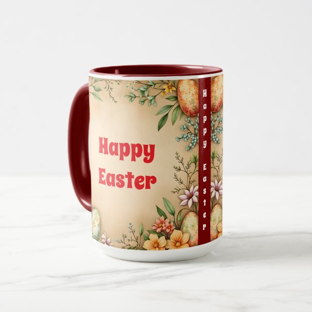 Eggs Easter Vintage Trendy Collection Mug (Front Left)