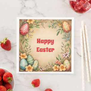 Eggs Easter Vintage Trendy Collection Napkin