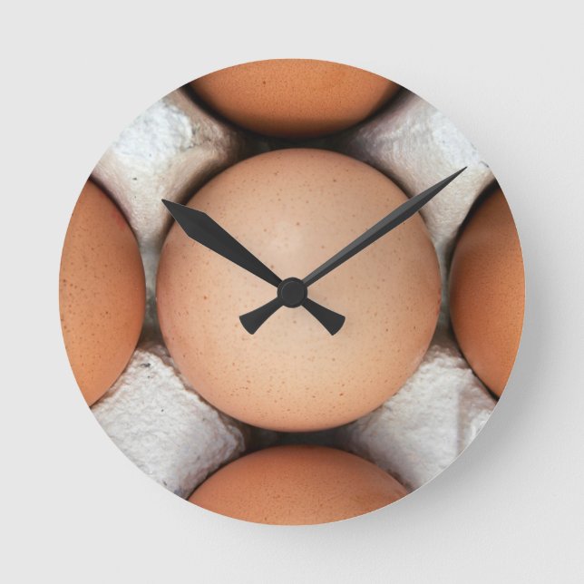 Eggs in a box round clock (Front)
