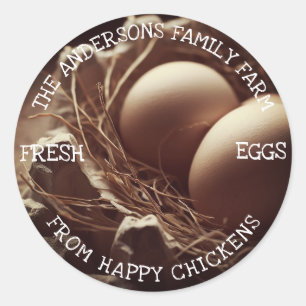 Eggs in a Nest Custom Photo Image Template Cute Classic Round Sticker